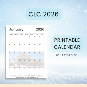 Printable CLC Calendar Central Lutheran Church